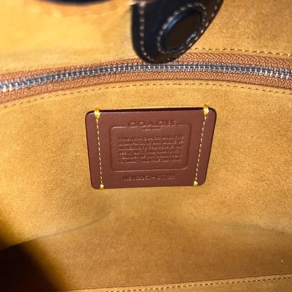 Coach Black Pebbled Leather Shoulder Bag with Silver Hardware - Picture 8 of 8